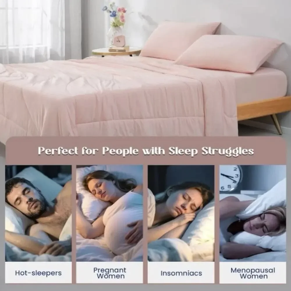 💲SALE💲Dream Valley Outlast Deep Sleep Cooling Blanket 90”x90”Queen Pink - NEW🔥